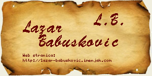 Lazar Babušković vizit kartica